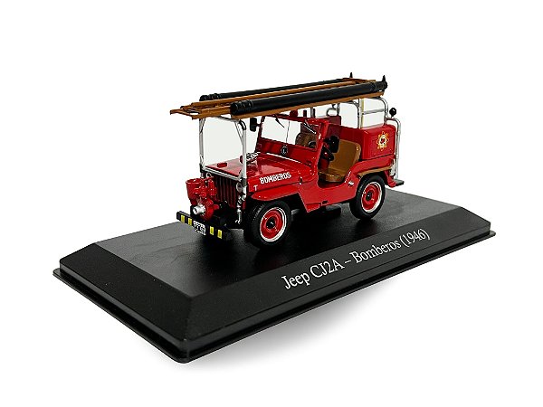 Miniatura Jeep CJ2A Bombeiros 1946 Coleção Argentina 1:43