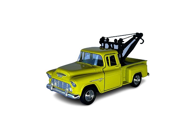 Miniatura Chevrolet Chevy Truck 1955 Guincho Amarelo 1:32