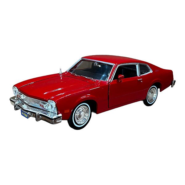 Miniatura Ford Maverick 1974 Vermelho Motormax Metal 1:24