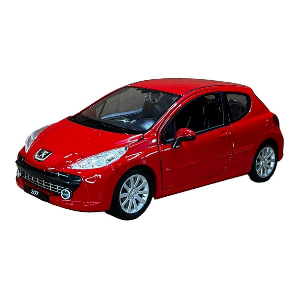 Miniatura Peugeot 207 Vermelho Welly Metal 1:24