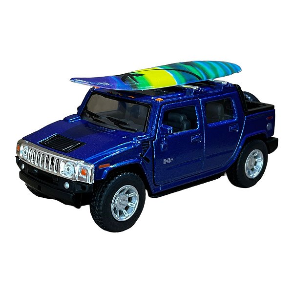 Miniatura Hummer H2 Picape Surf Azul Metal 1:40