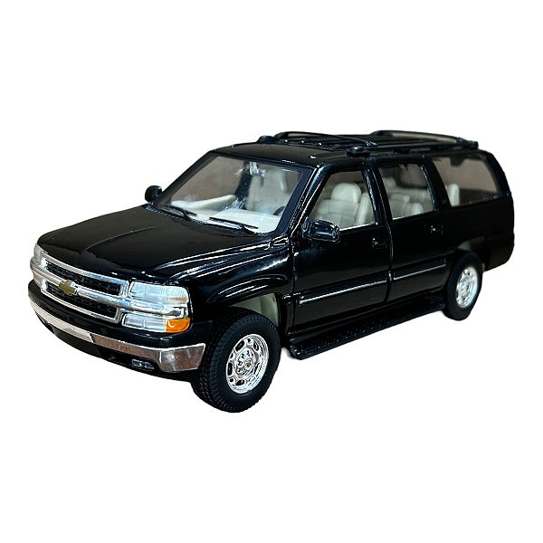 Miniatura Chevrolet Suburban LT 2000 Preto Metal 1:24
