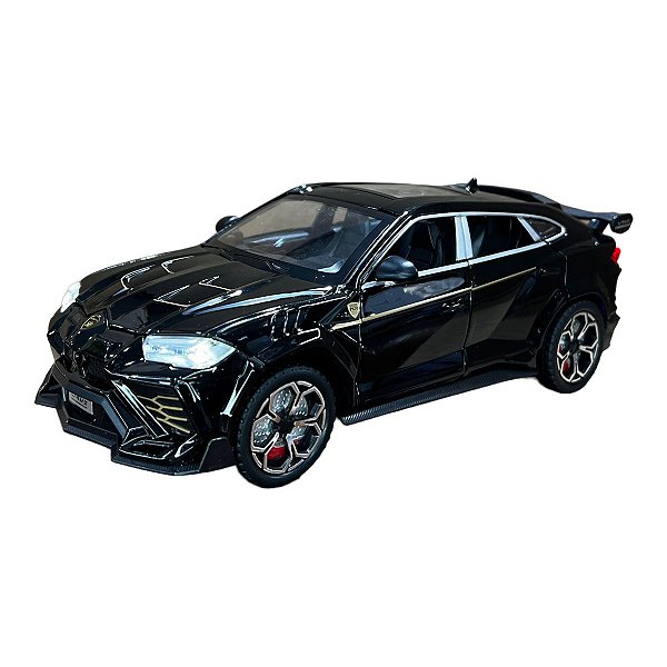 Miniatura Lamborghini Urus Preto Acende Luz E Som Metal 1:24