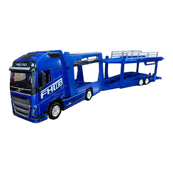 Miniatura Caminhão Cegonha Volvo FH16 750 Azul 1:43