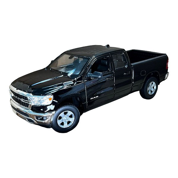 Miniatura Dodge Ram Preto Metal Welly 1:24