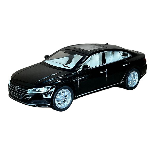 Miniatura Volkswagen Passat CC Preto Acende Luz e Som 1:32