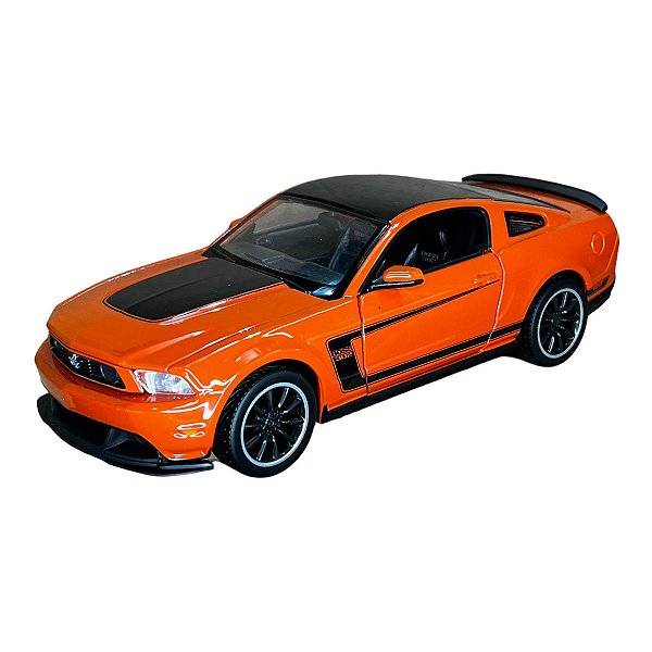 Miniatura Ford Mustang Boss 302 Laranja Metal 1:24