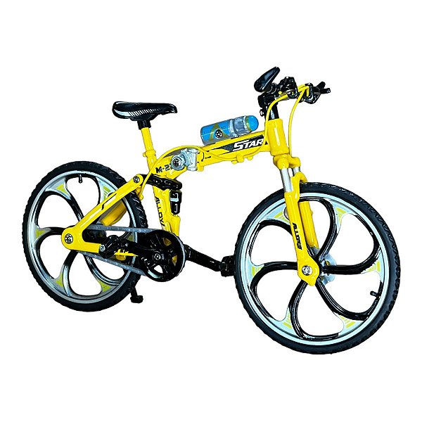 Miniatura Bicicleta Bike Amarelo Metal 1:10