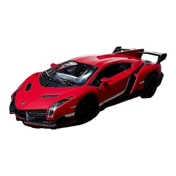 Miniatura Lamborghini Veneno Vermelho Fosco 1:36