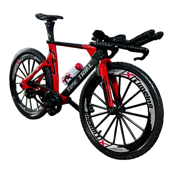 Miniatura Bicicleta Bike Time Trial Vermelho Metal 1:10