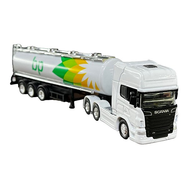 Miniatura Caminhão Scania Branco Tanque Branco Welly 1:64