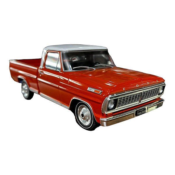 Miniatura Ford F100 1970 Laranja Metal California 1:24