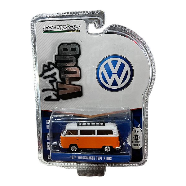 Miniatura Volkswagen Kombi Type 2 Bus 1974 Greenlight 1:64
