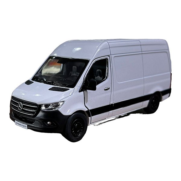 Miniatura Mercedes Benz Sprinter Furgão Branco Metal 1:48