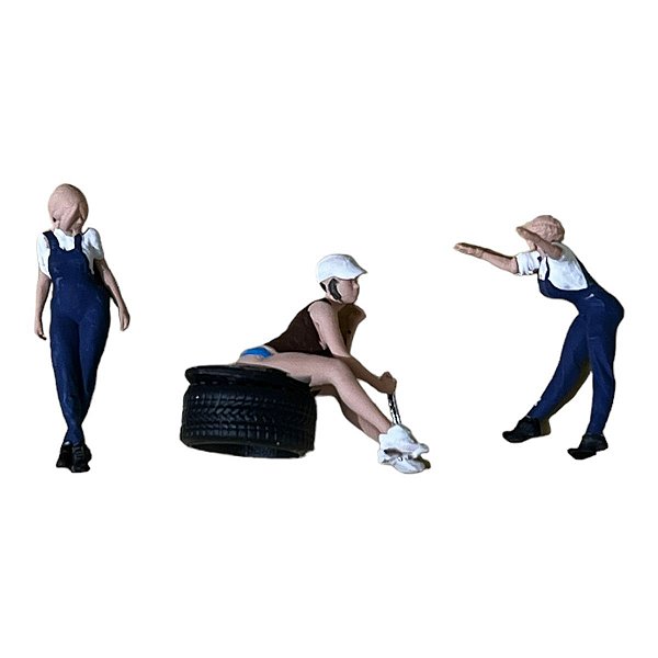 Miniatura Boneco 3 Mulheres Pack7 1:64