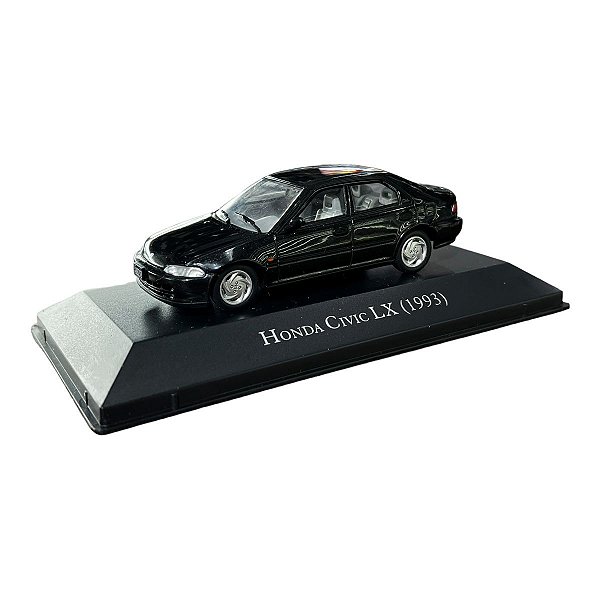 Miniatura Honda Civic LX 1993 Preto Metal 1:43