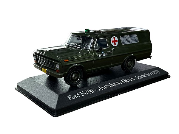 Miniatura Ford F100 Ambulância Exercito Argentino Metal 1:43