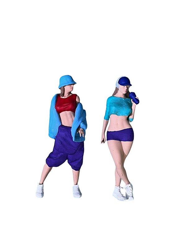Miniatura Boneco 2 Mulheres Kit 3 1:24
