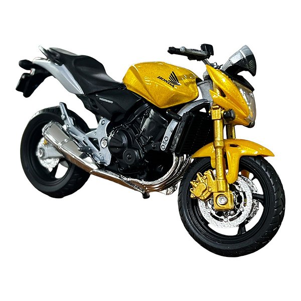 Miniatura Moto Honda Hornet Dourado 1:18