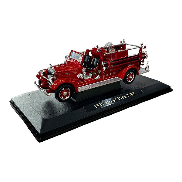 Miniatura Caminhão Bombeiro Mack 1935 75BX Metal 1:43