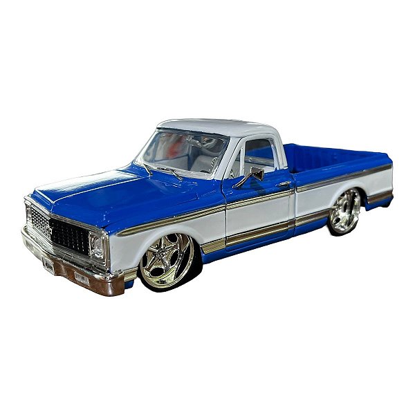 Miniatura Chevrolet Cheyenne 1972 Azul Jada Metal 1:24