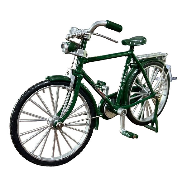 Miniatura Bicicleta Bike Classica Antiga Verde Metal 1:8