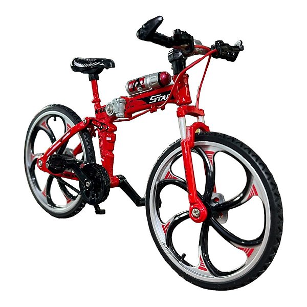 Miniatura Bicicleta Bike Star Vermelho Metal 1:8