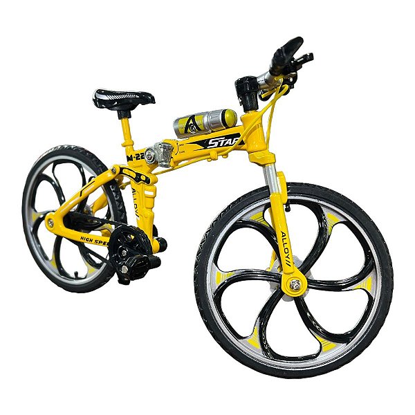 Miniatura Bicicleta Bike Star Amarelo Metal 1:8