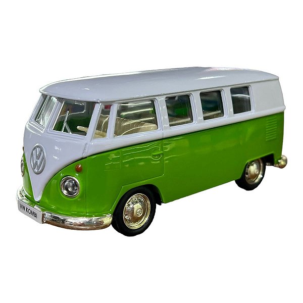 Miniatura Volkswagen Kombi Classic Verde e Branco RMZ 1:32
