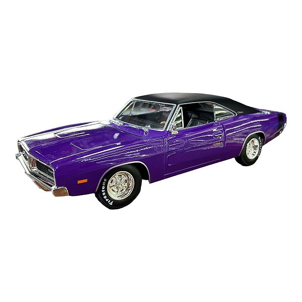 Miniatura Dodge Charger R/T 1969 Roxo Maisto 1:18