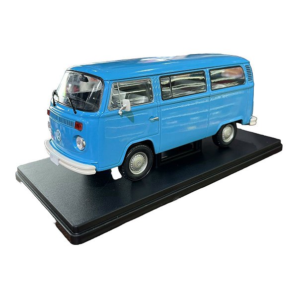 Miniatura Volkswagen Kombi Azul Metal Salvat 1:24