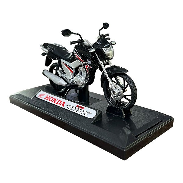 Miniatura Moto Honda CG Titan 160 Preto 1:18