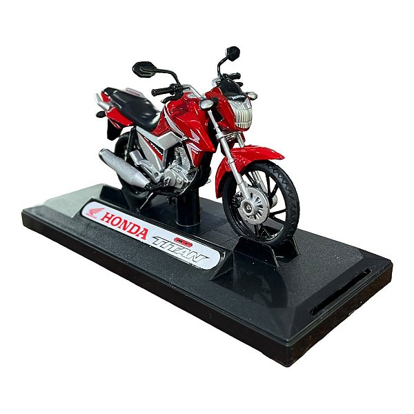 Miniatura Moto Honda CG Titan 160 Vermelho 1:18