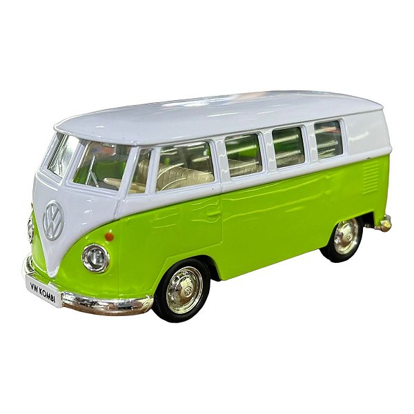Miniatura Volkswagen Kombi Verde Claro e Branco RMZ 1:32