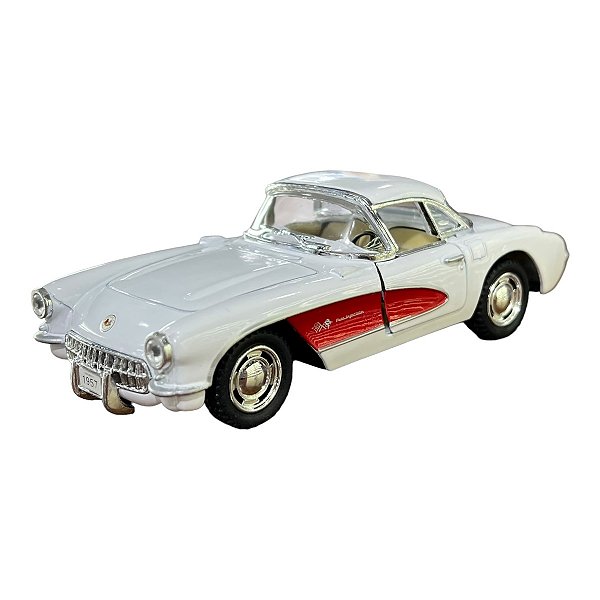 Miniatura Chevrolet Corvette 1957 Branco Metal 1:34