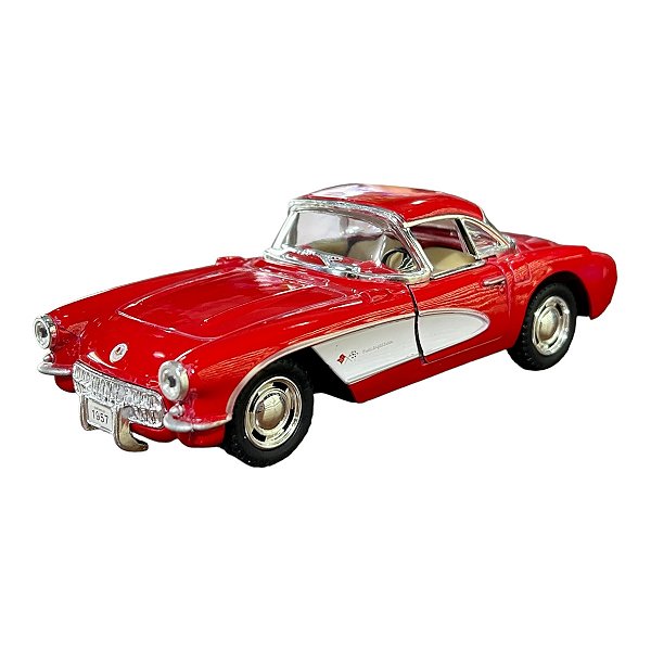 Miniatura Chevrolet Corvette 1957 Vermelho Metal 1:34