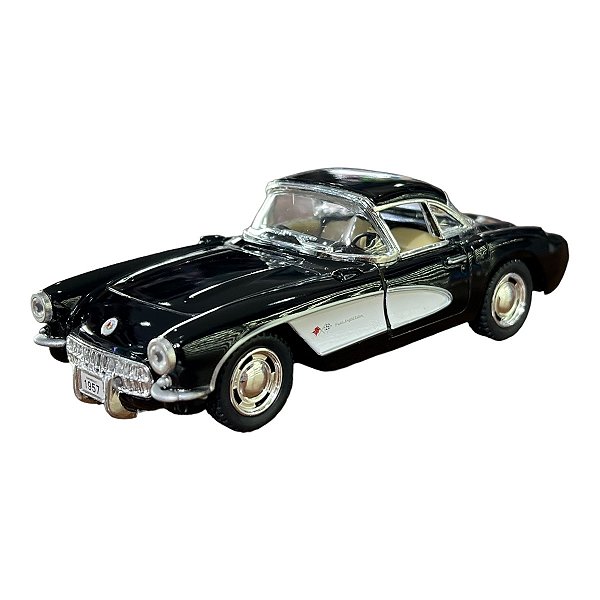 Miniatura Chevrolet Corvette 1957 Preto Metal 1:34