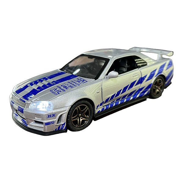 Miniatura Nissan Gtr R34 Skyline Velozes Acende Luz/som 1:32
