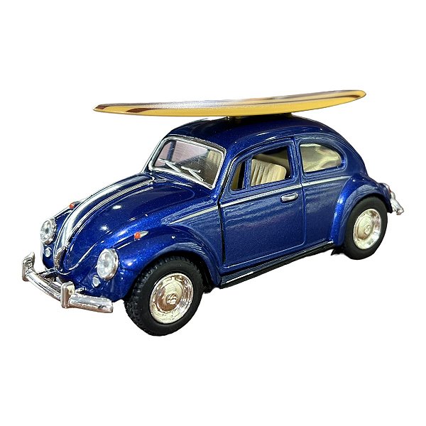 Miniatura Volkswagen Fusca Surf Azul Metal Kinsmart 1:32