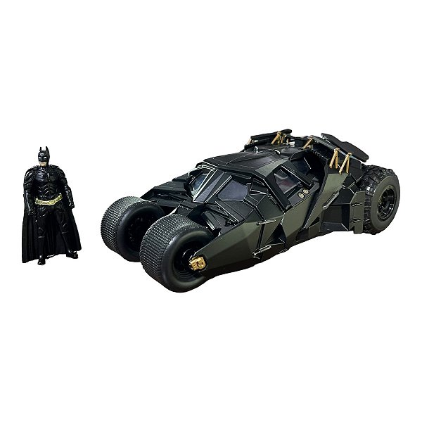 Miniatura Batmóvel Batman The Dark Knight + Boneco Jada 1:24