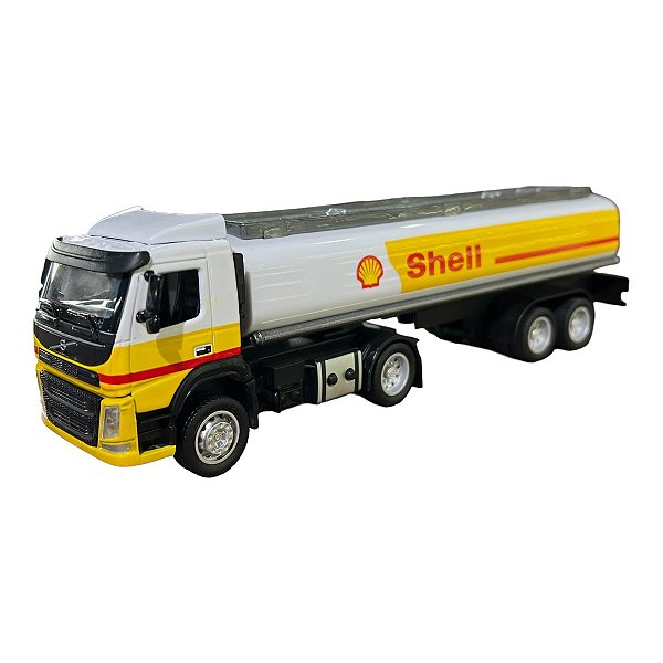 Miniatura Caminhão Volvo Tanque Shell Acende Luz E Som 1:50