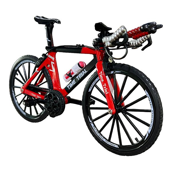 Miniatura Bicicleta Bike Time Trial Vermelho Metal 1:8