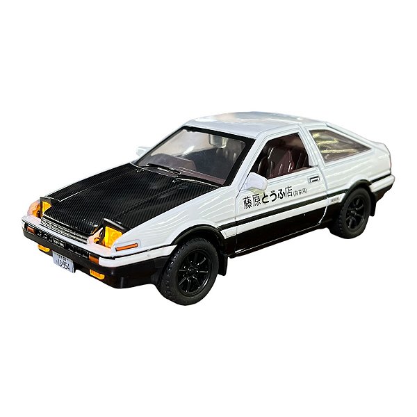 Miniatura Toyota Trueno Ae86 Branco Liga Luz E Som 1:28