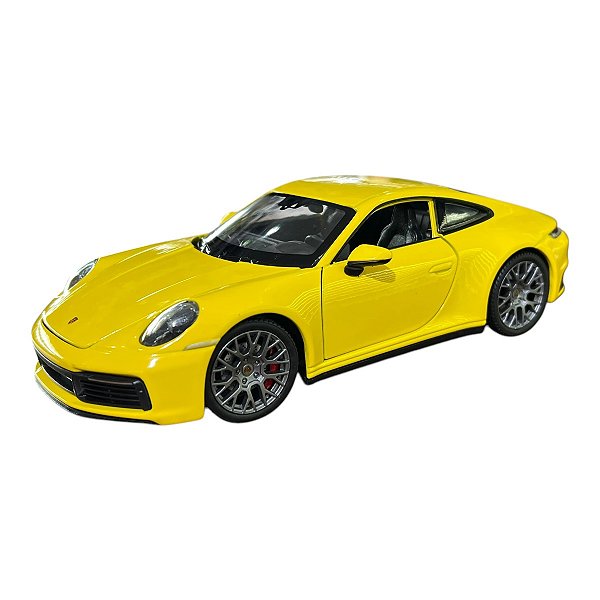 Miniatura Porsche 911 Carrera 4S Amarelo Metal 1:24