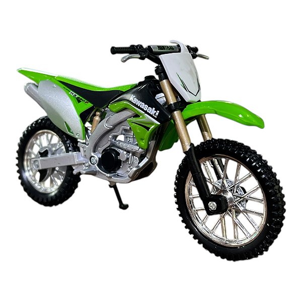 Miniatura Moto Kawasaki KX 450F Verde Burago 1:18