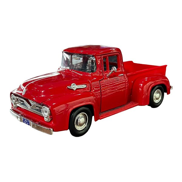 Miniatura Ford F100 Pickup 1955/56 Vermelho Metal 1:24