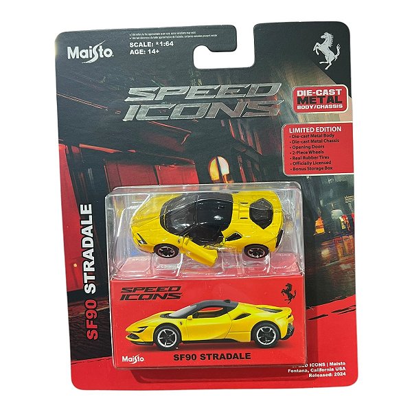 Miniatura Maisto Ferrari SF90 Amarelo 1:64