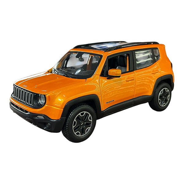 Miniatura Jeep Renegade Laranja Metal 1:24