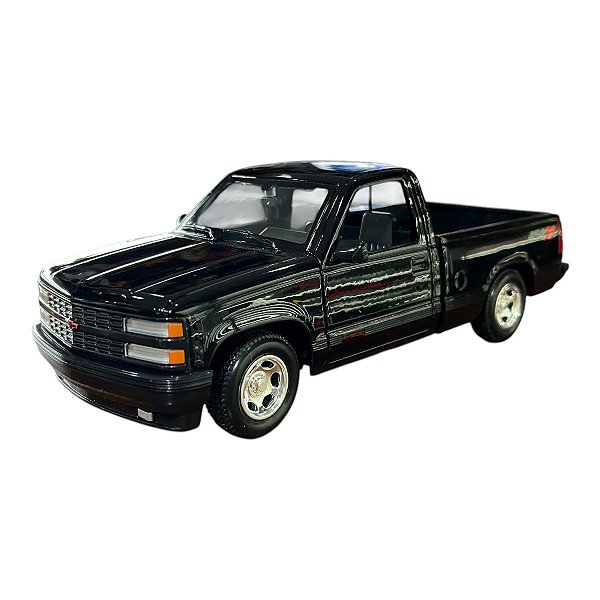 Miniatura Chevrolet Silverado 454 SS Preto Metal 1:24