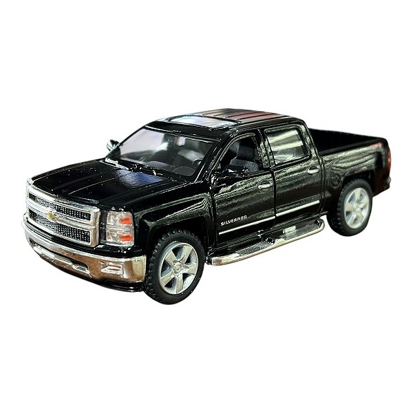 Miniatura Chevrolet Silverado Preto Kinsmart 1:46